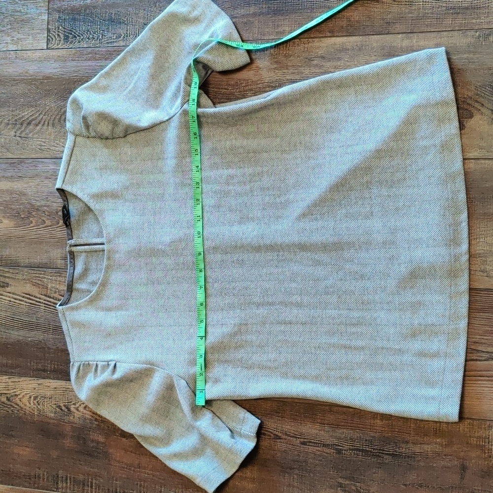 Ann Taylor Puff Sleeve Herringbone Top Size Large